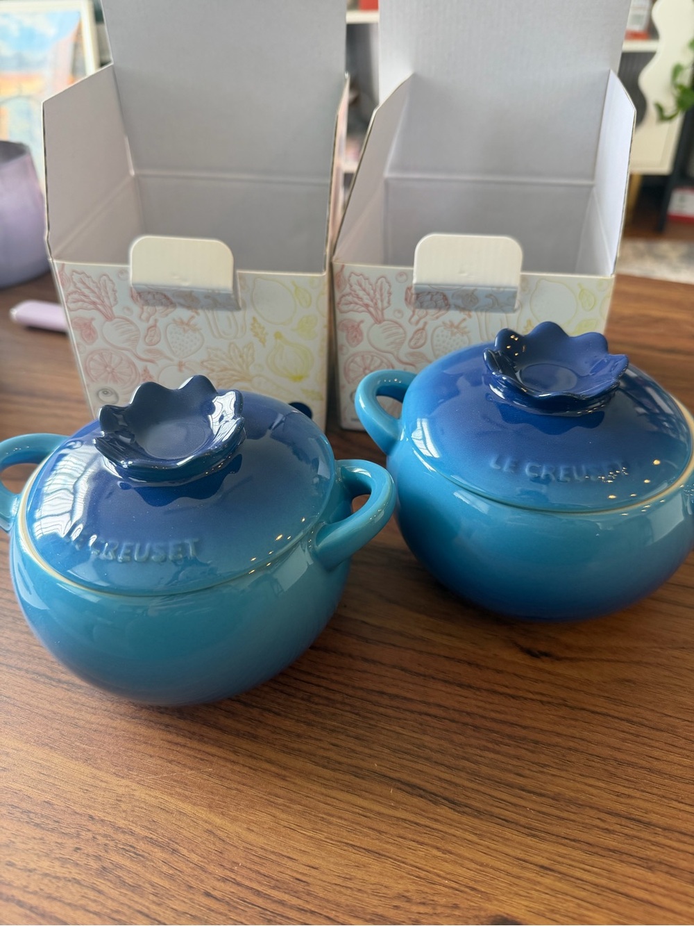 NWT Set of 2 Le Creuset Blueberry Mini Cocotte